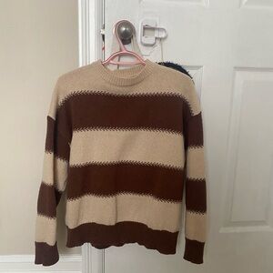 Striped Brown and Cream Women's Sweater
